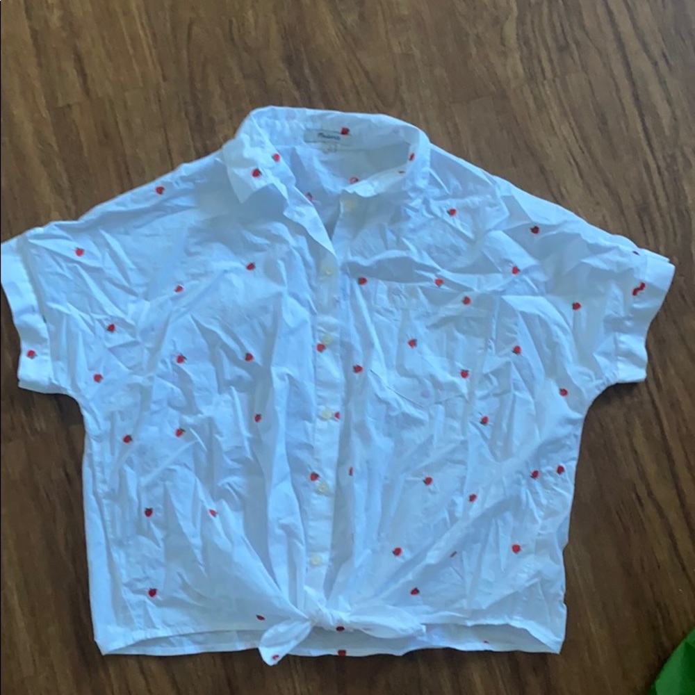 Strawberry Madewell Blouse